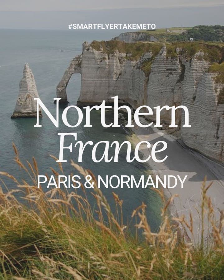 Northern France: Paris and Normandy, white cliffs above the sea